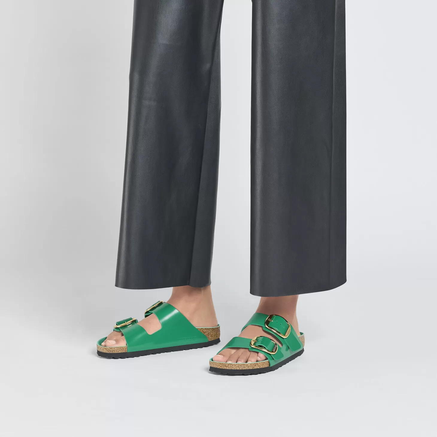 Double Bride | Birkenstock Arizona Big Buckle High-Shine Digital Green