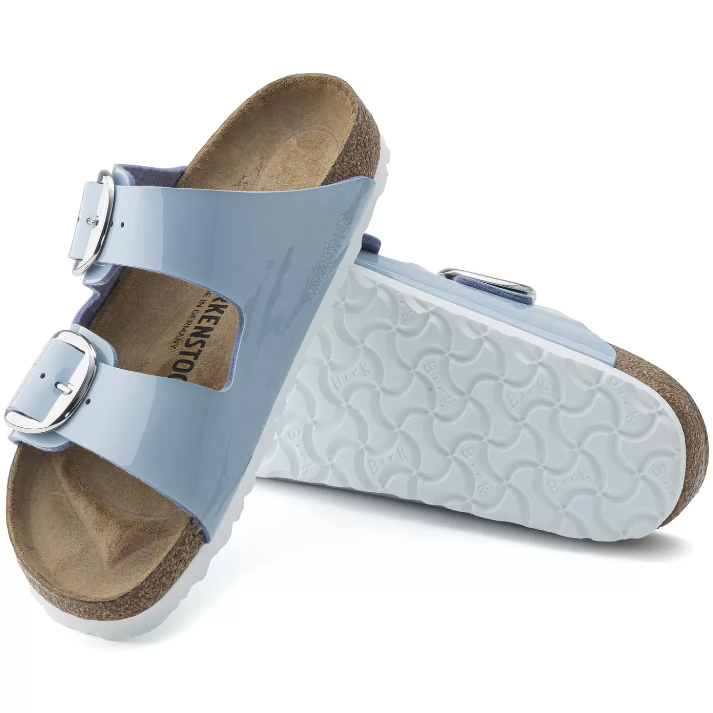 Double Bride | Birkenstock Arizona Big Buckle Patent Dove Blue