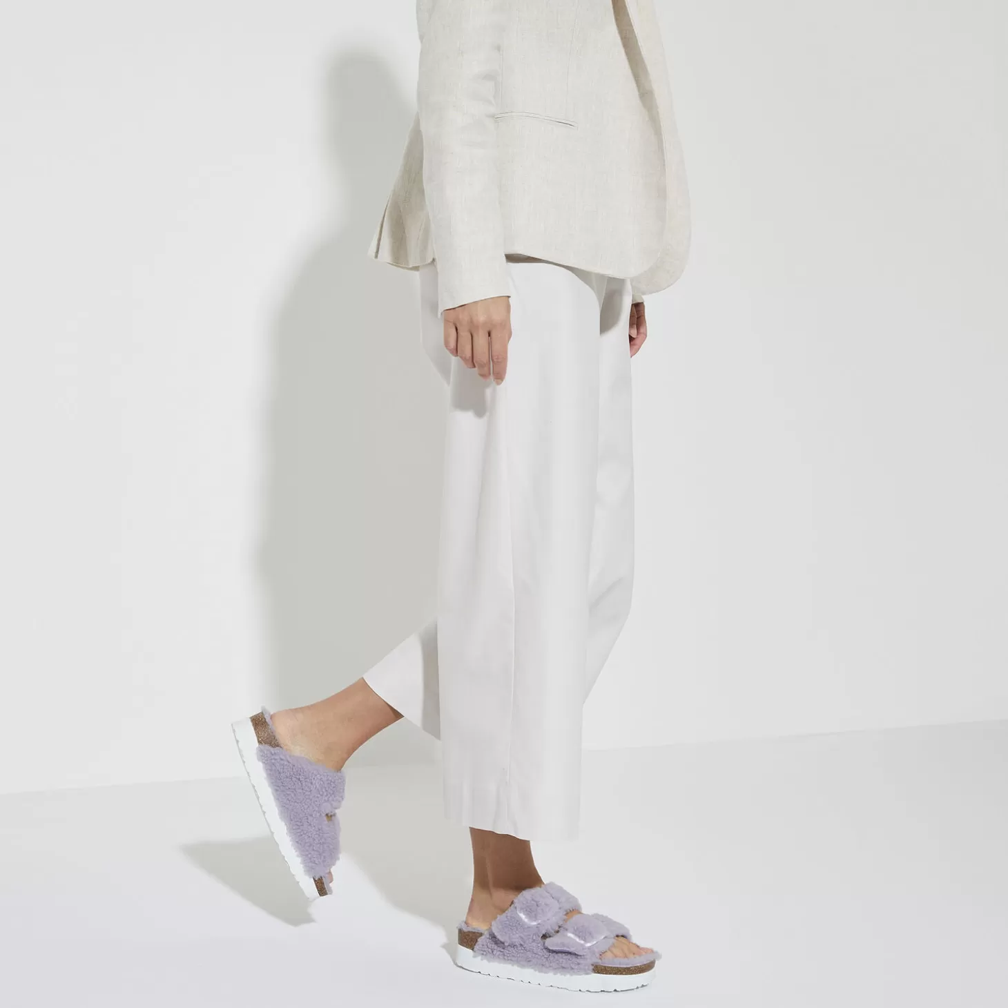 Double Bride | Birkenstock Arizona Big Buckle En Fourrure D'Agneau Purple Fog