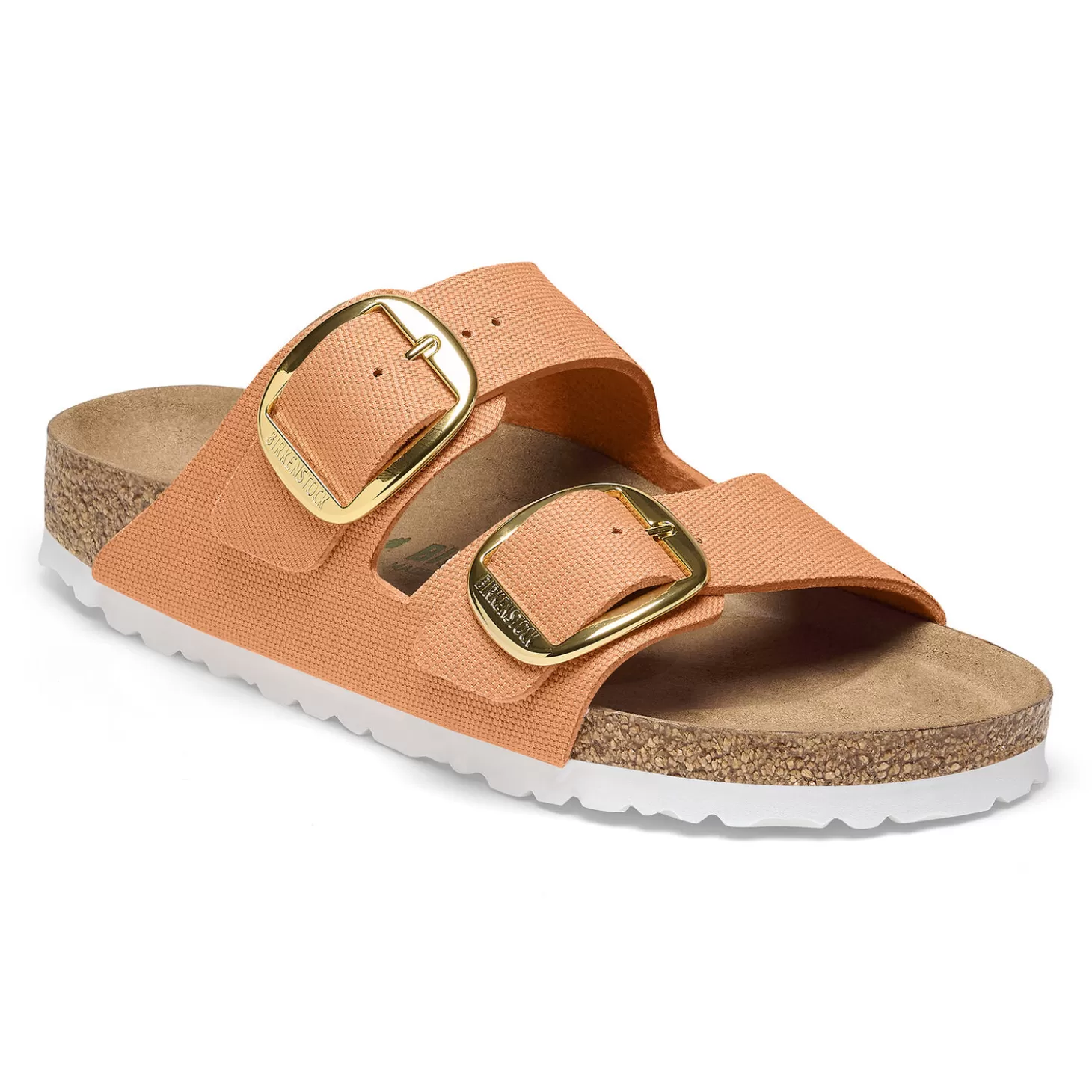 Double Bride | Birkenstock Arizona Big Buckle Rivet Logo Vegan Canvas Papaya