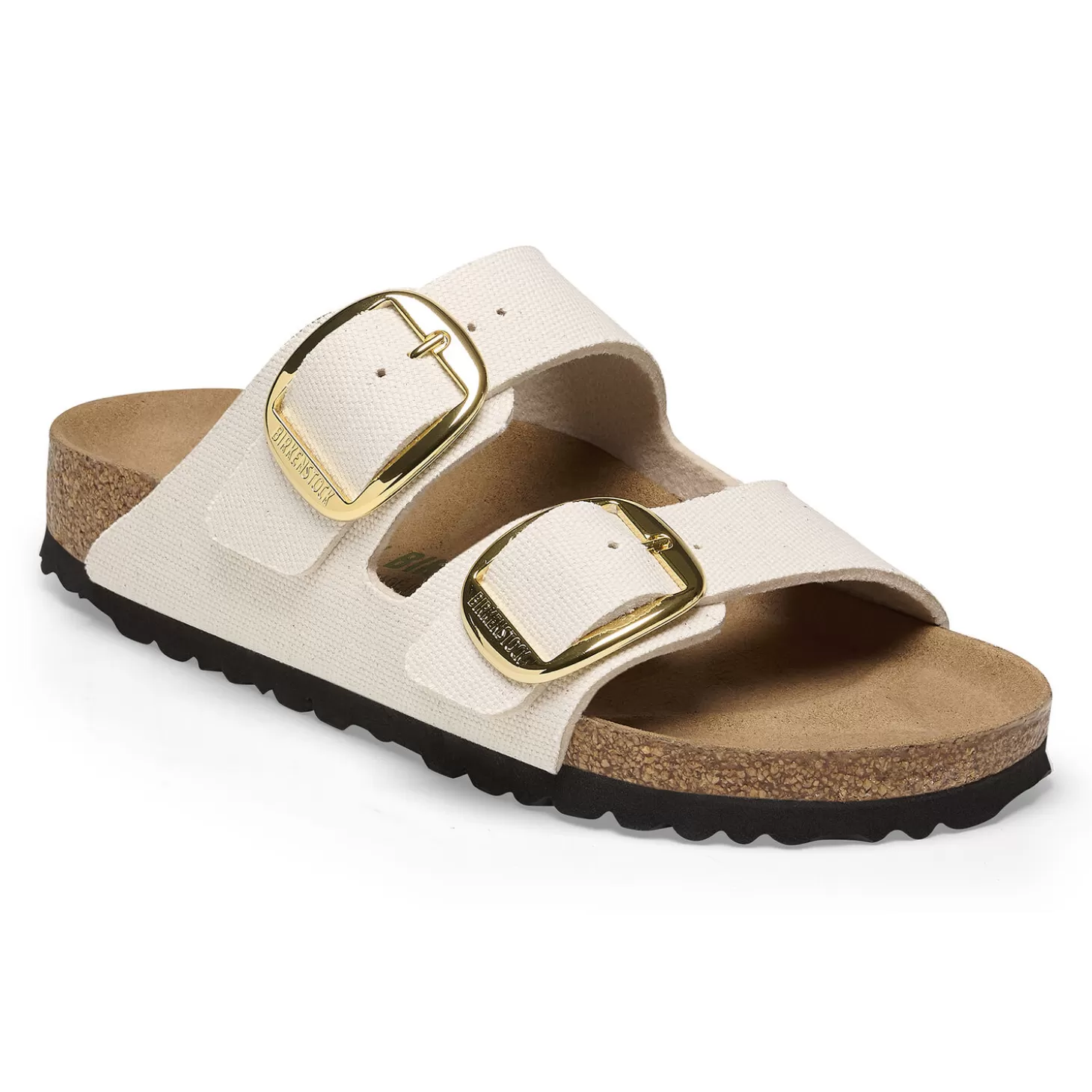 Double Bride | Birkenstock Arizona Big Buckle Rivet Logo Canvas Eggshell