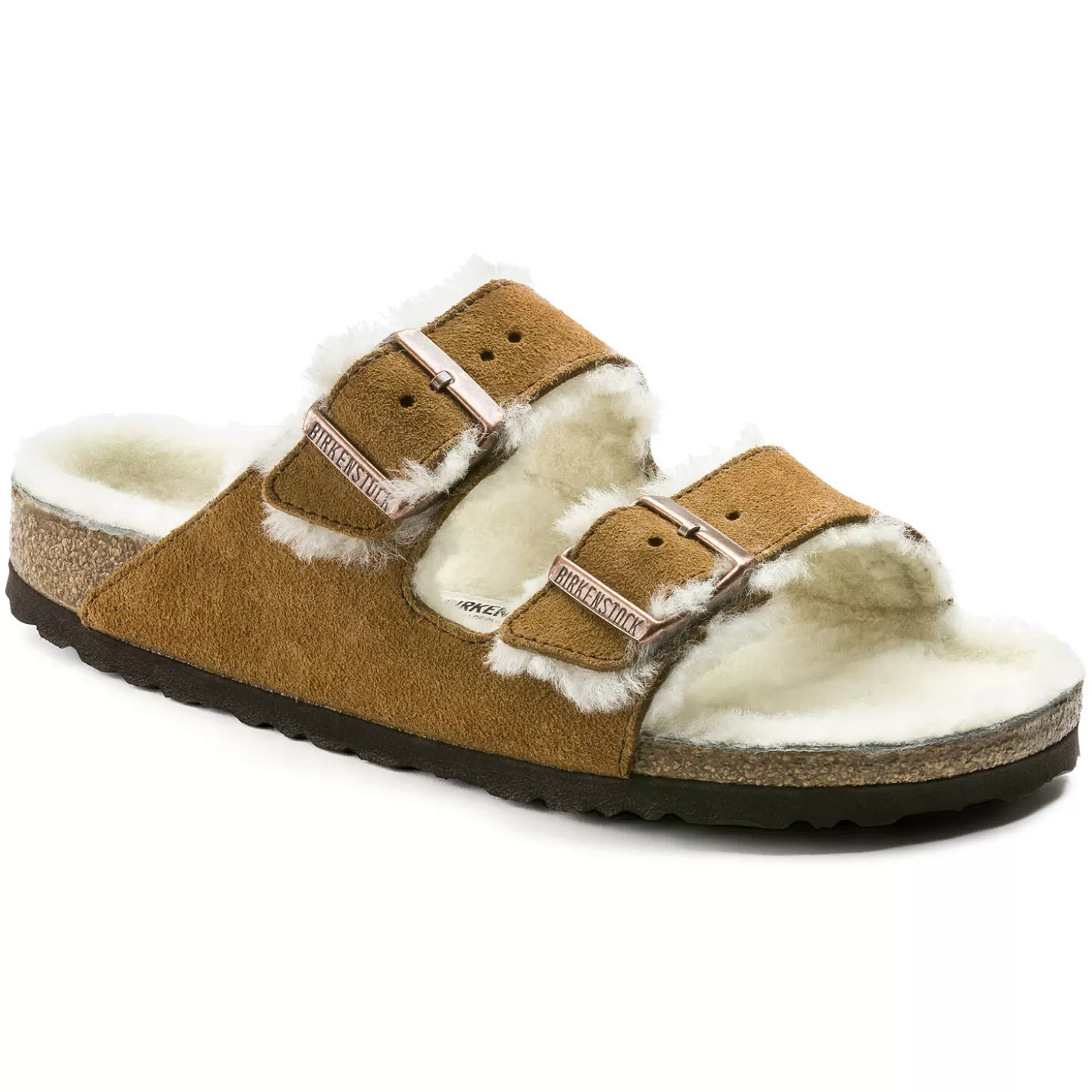 Double Bride | Birkenstock Arizona En Fourrure D'Agneau Mink