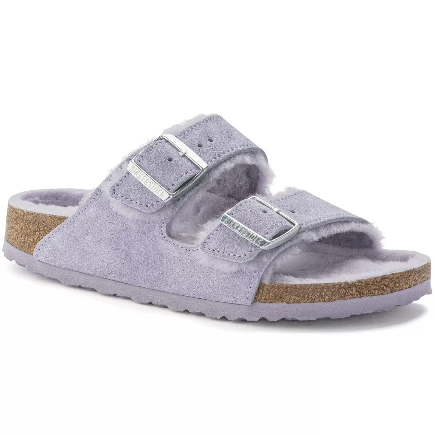 Double Bride | Birkenstock Arizona En Fourrure D'Agneau Purple Fog