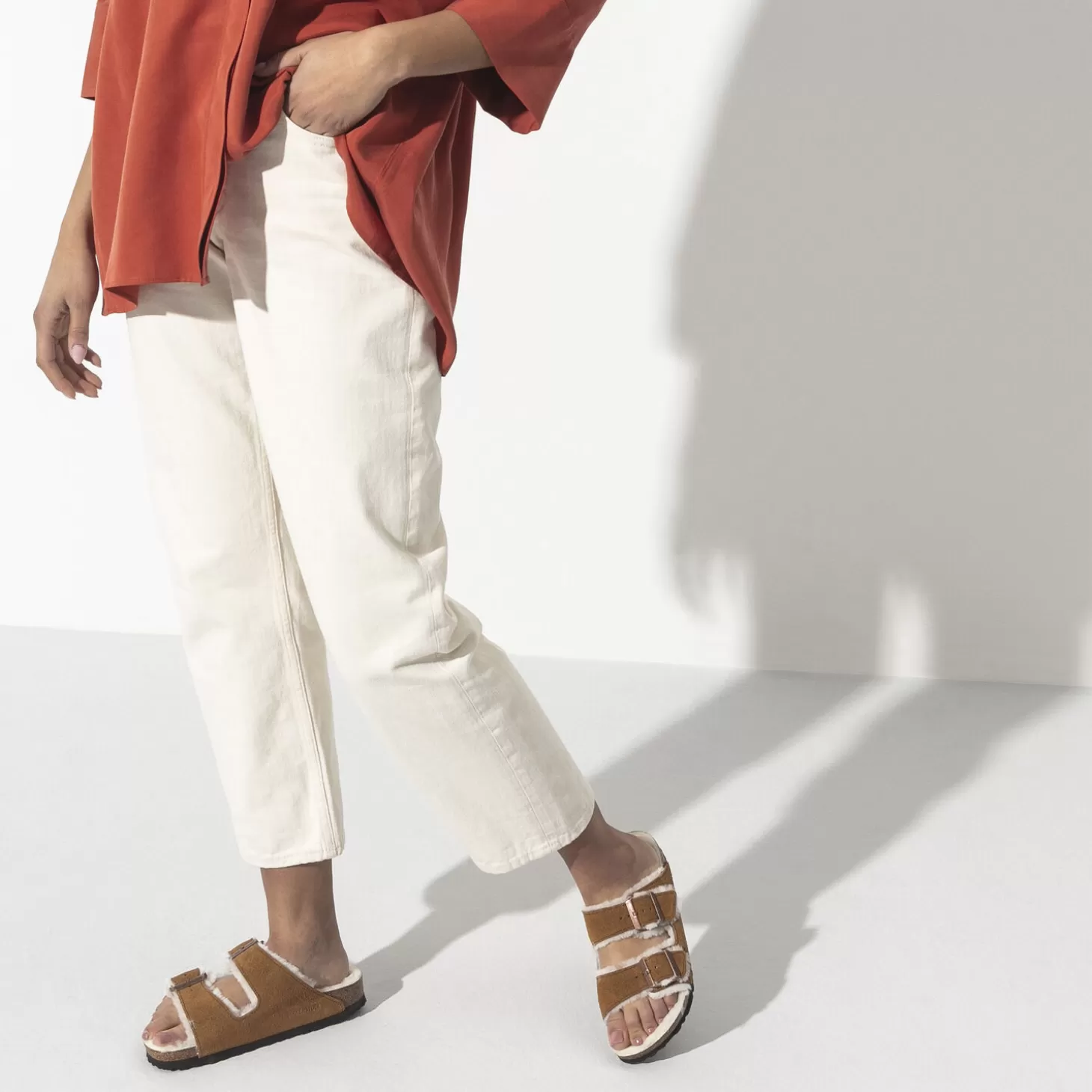 Double Bride | Birkenstock Arizona En Fourrure D'Agneau Mink