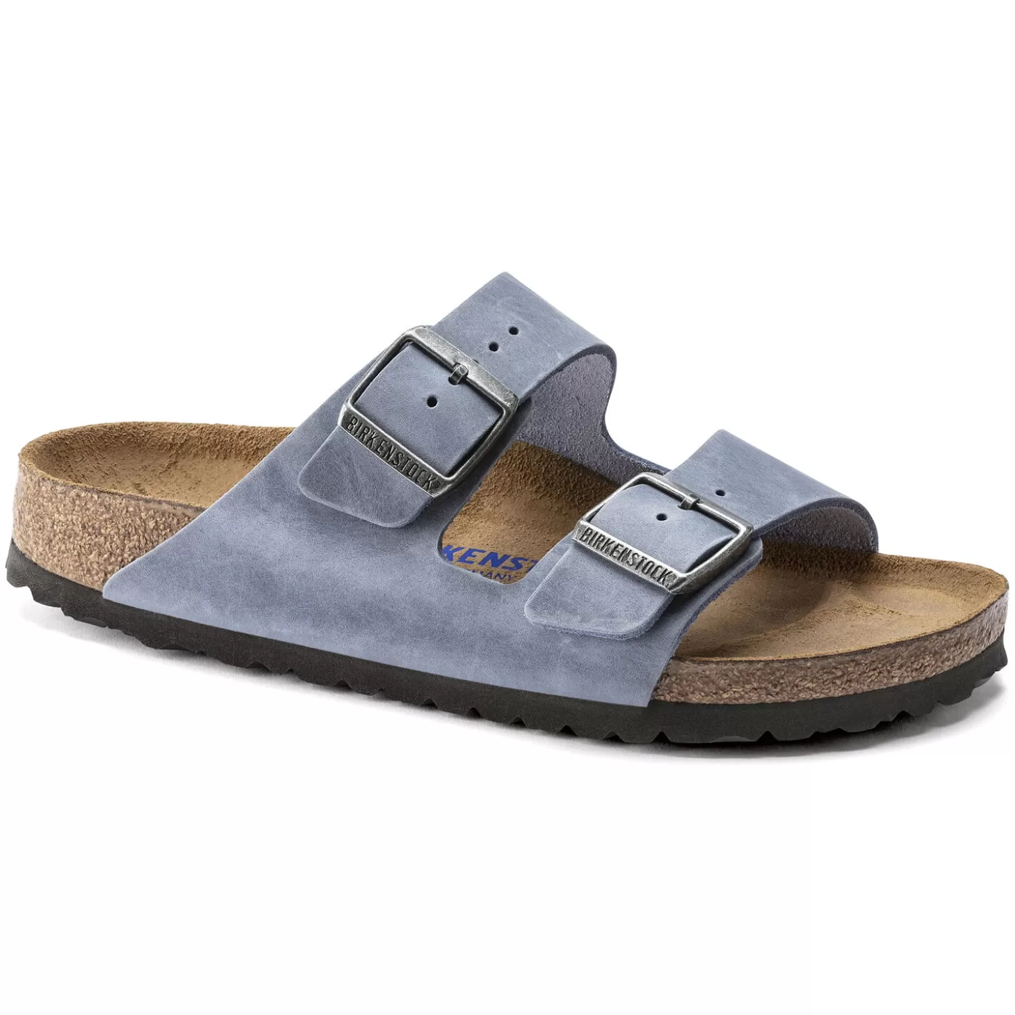 Double Bride | Birkenstock Arizona Lit De Pied Souple Dusty Blue