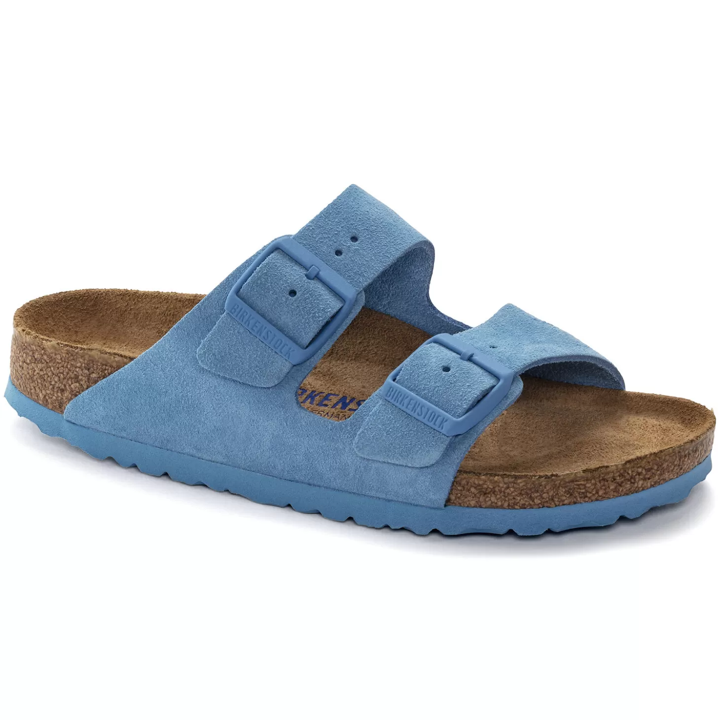 Double Bride | Birkenstock Arizona Lit De Pied Souple Blau