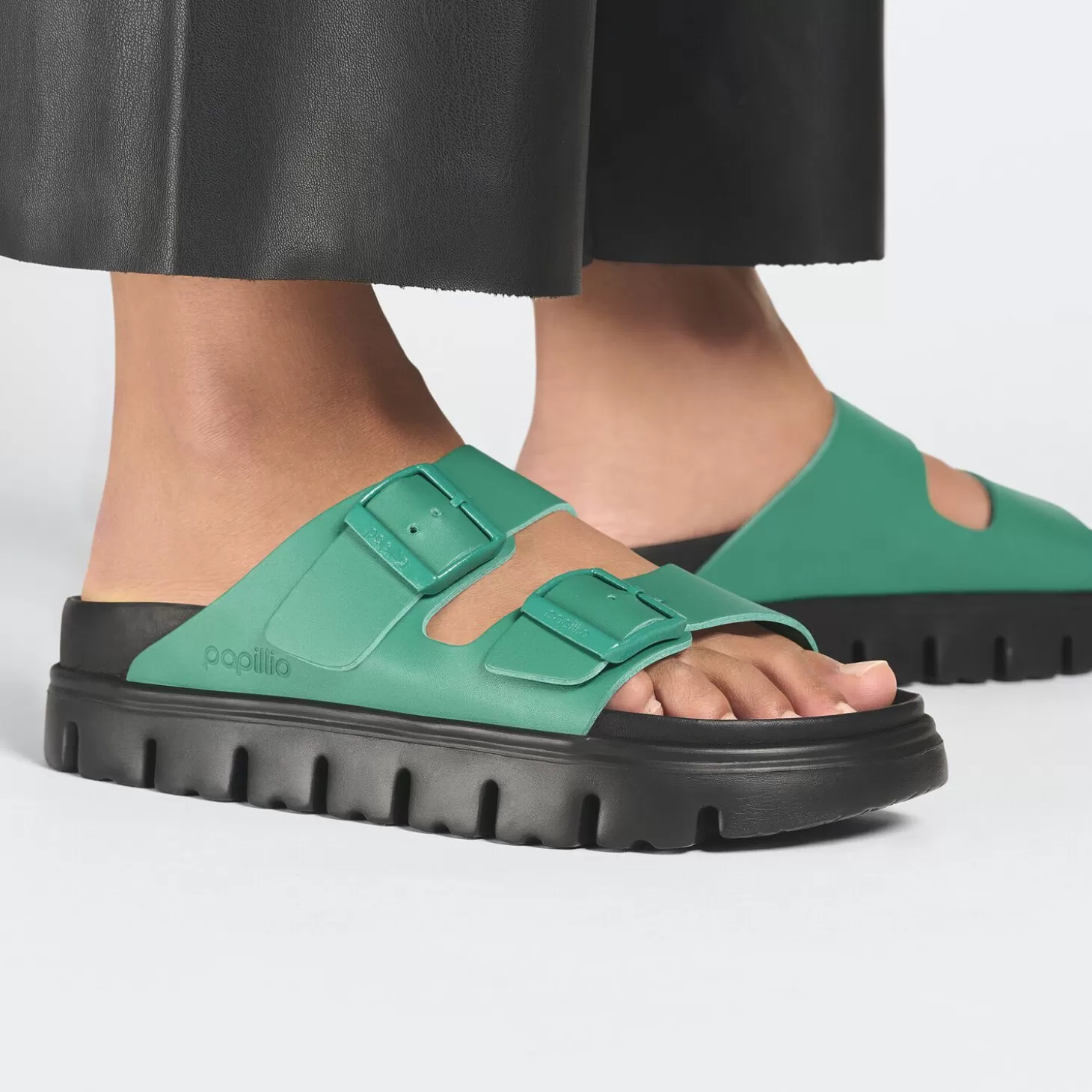 Double Bride | Birkenstock Arizona Pap Chunky Vert Numerique