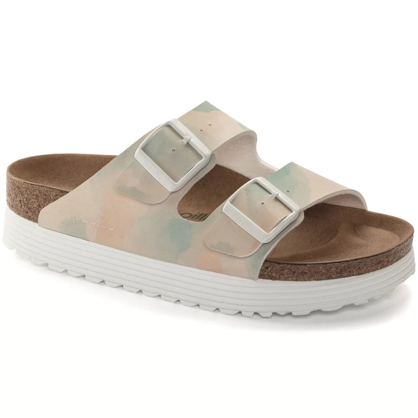 Double Bride | Birkenstock Arizona Platform Vegan Watercolor Pink/Blue