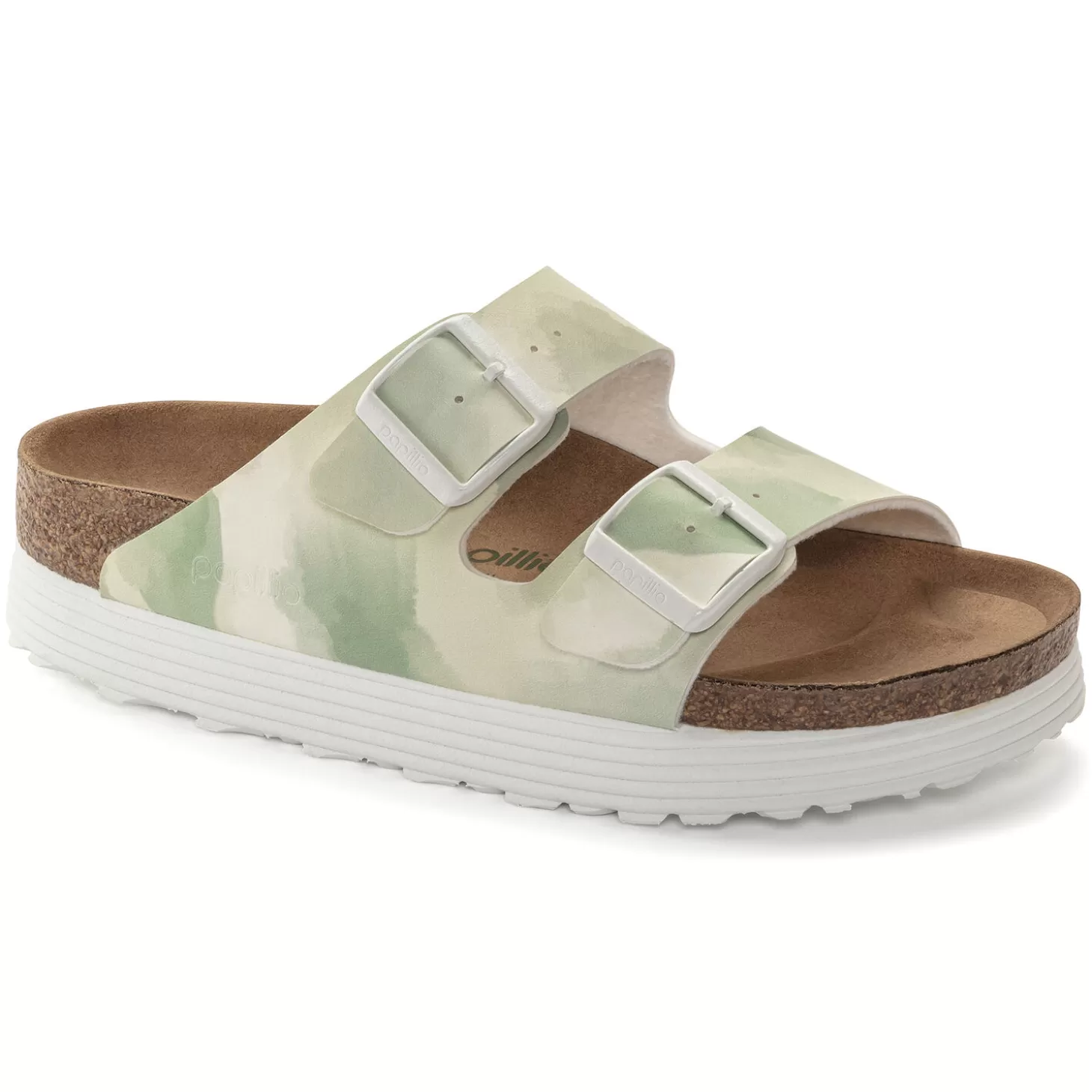 Double Bride | Birkenstock Arizona Platform Vegan Watercolor Khaki