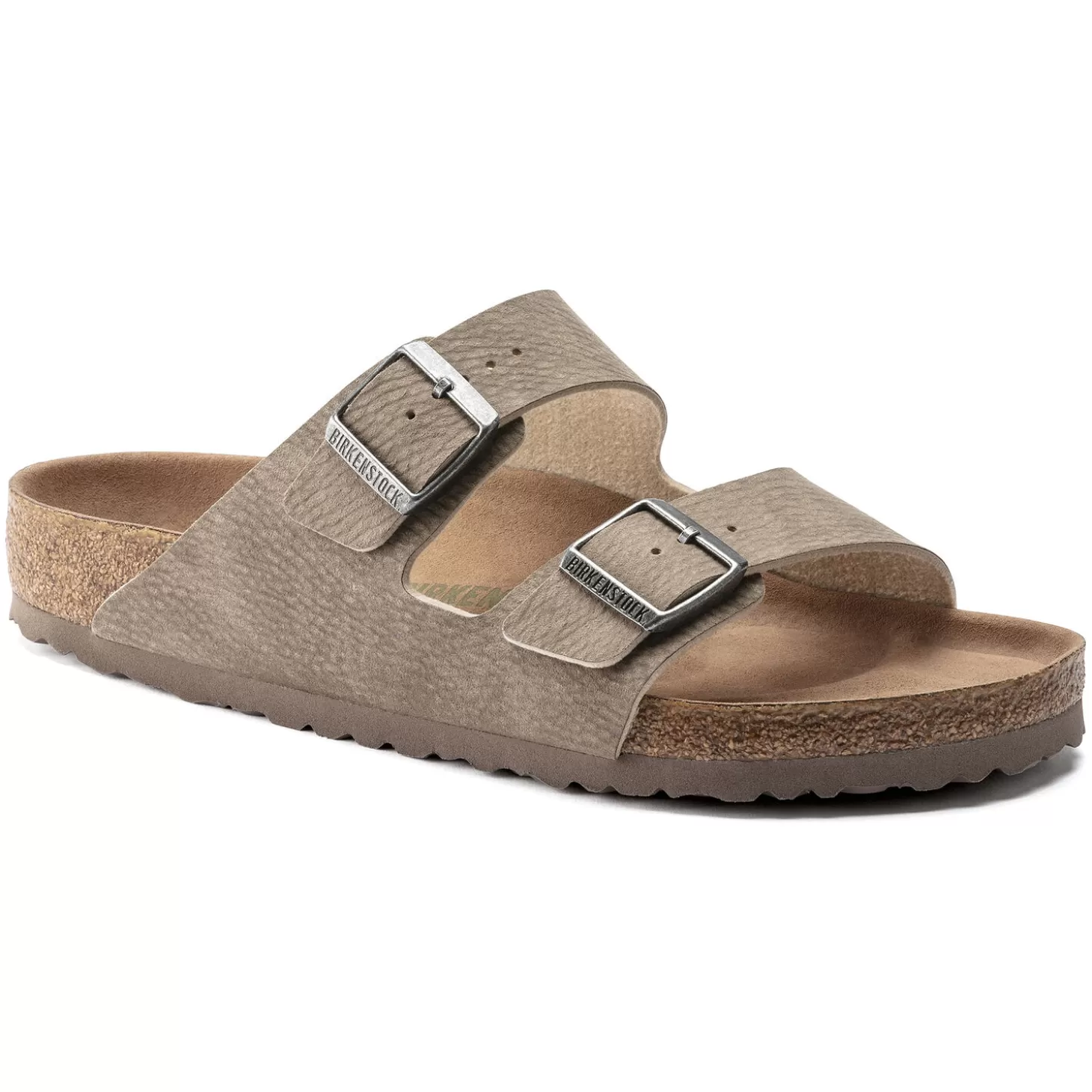 Double Bride | Birkenstock Arizona Vegan Desert Dust Gray Taupe