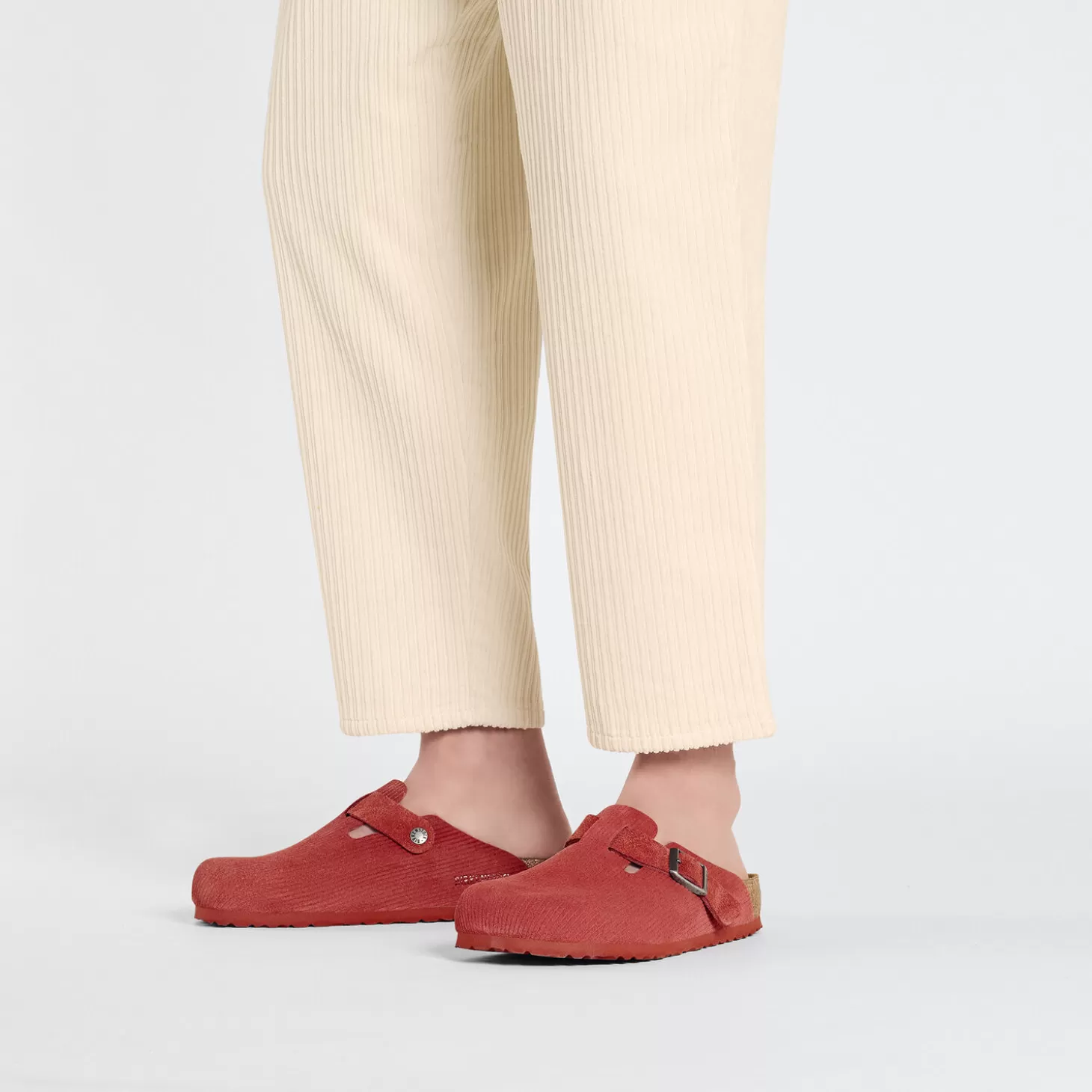 Sabots | Birkenstock Boston Corduroy Sienna Red