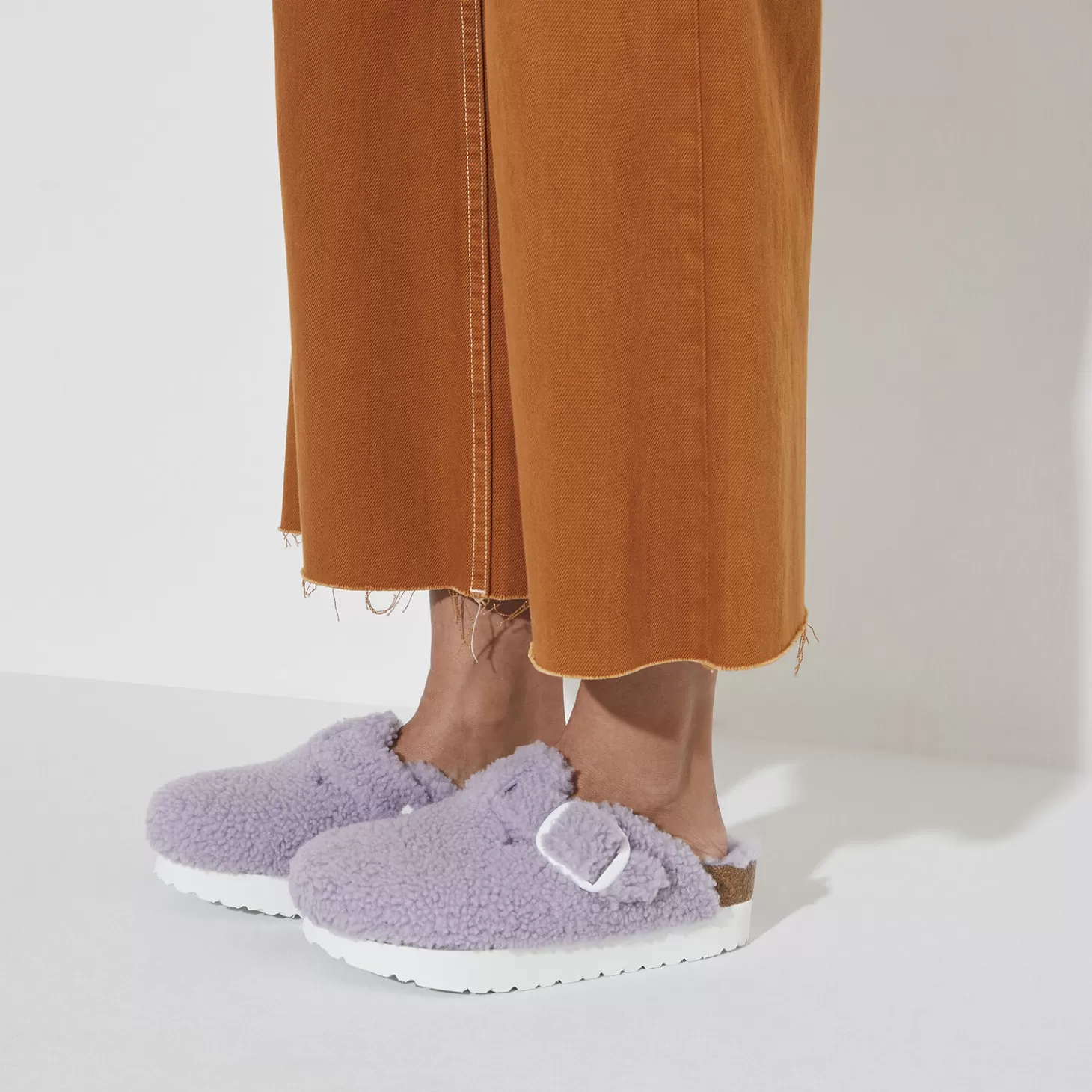 Sandales Compensées | Birkenstock Boston Big Buckle Platform Purple Fog