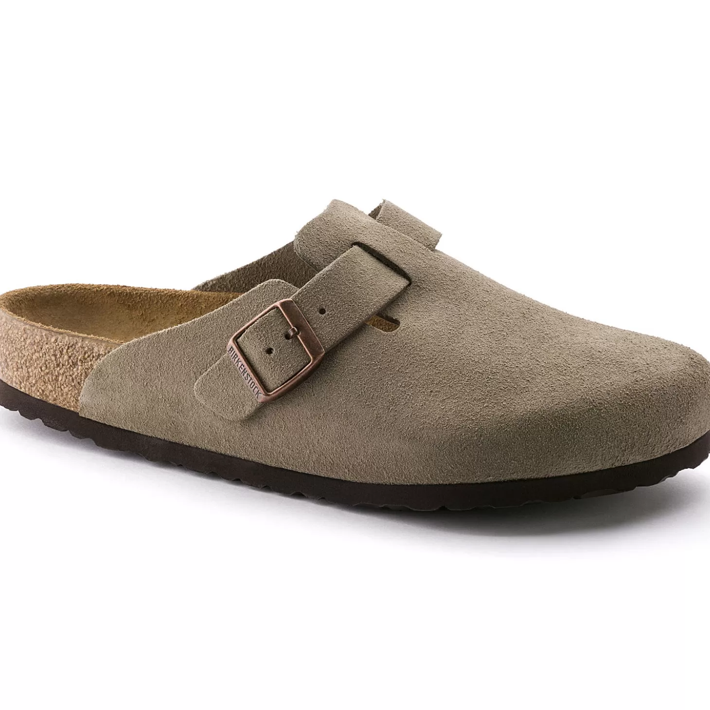 Sabots | Birkenstock Boston Lit De Pied Souple Taupe