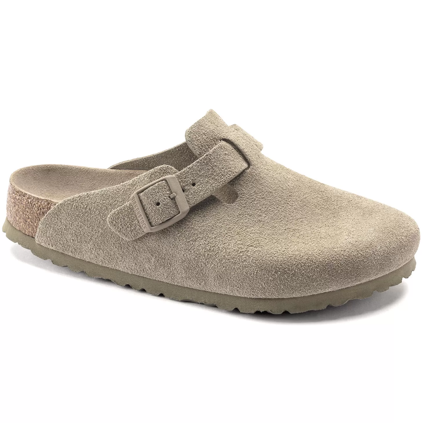 Sabots | Birkenstock Boston Lit De Pied Souple Faded Khaki