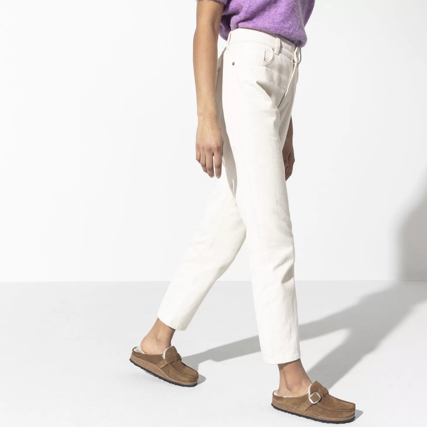 Sabots | Birkenstock Buckley En Fourrure D'Agneau Tea