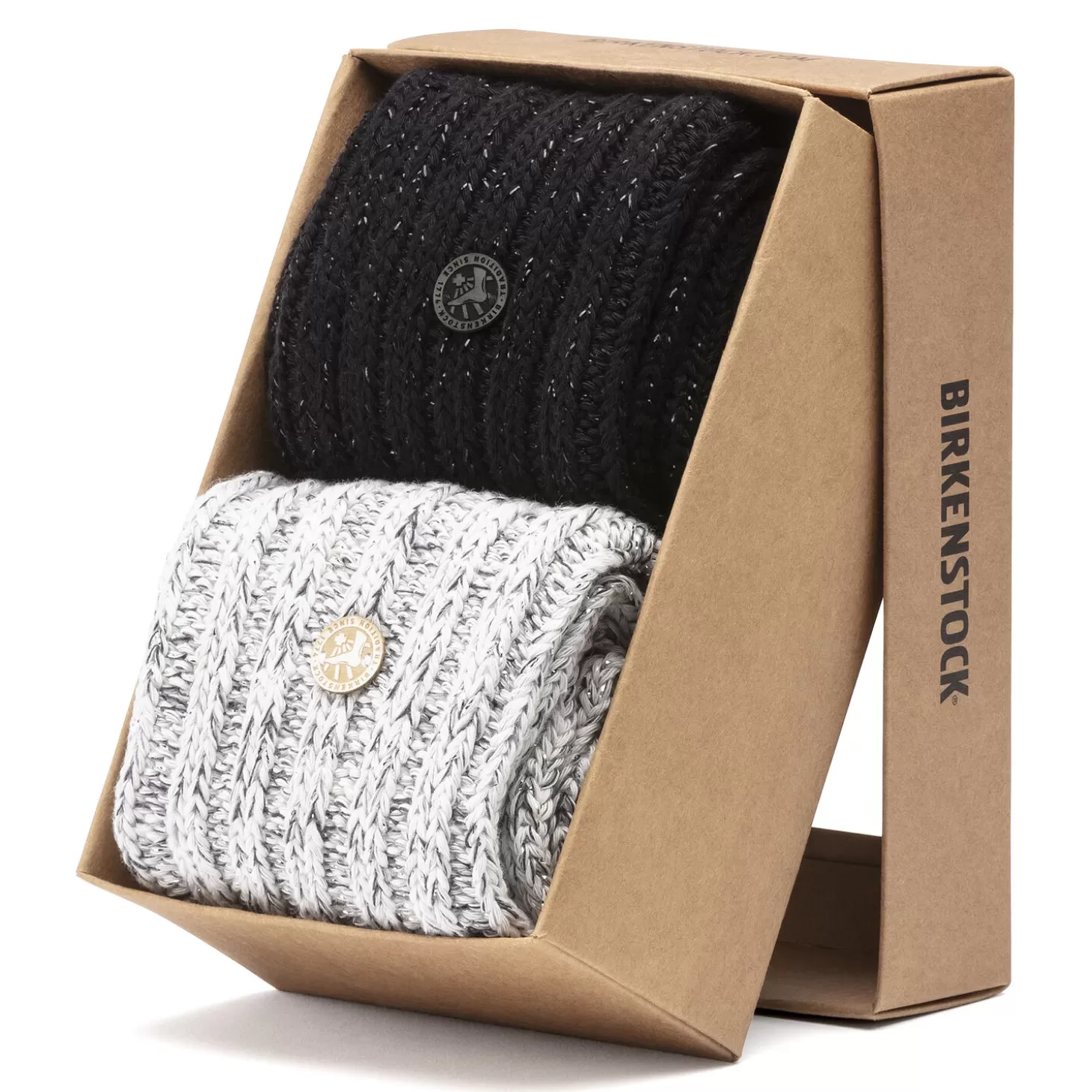 Chaussettes | Birkenstock Coffret Chaussettes En Maille Cotelee Black Gray