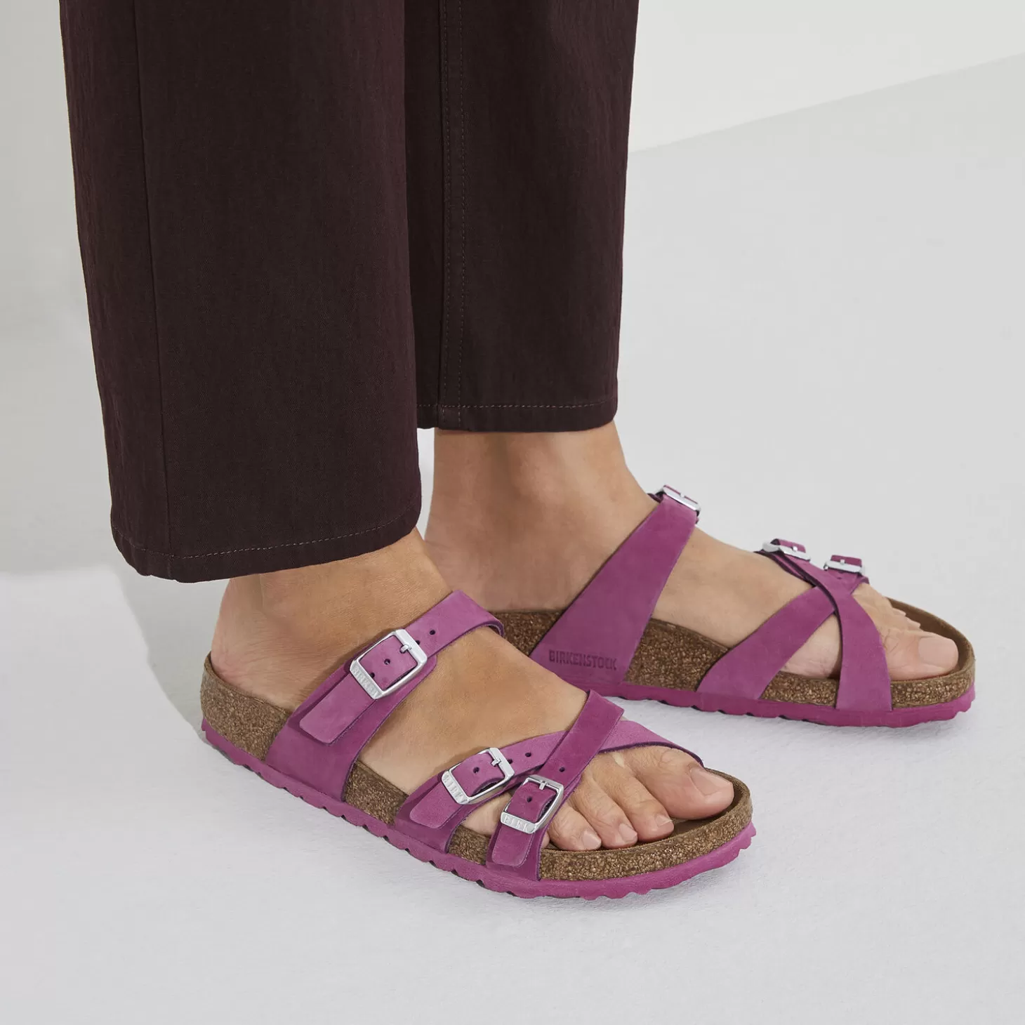 Brides Multiples | Birkenstock Franca Lit De Pied Souple Dark Fuchsia