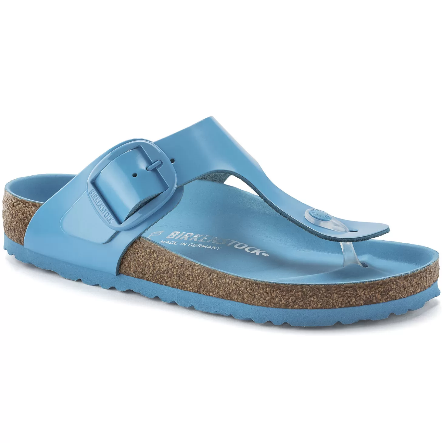 Tongs | Birkenstock Gizeh Big Buckle High Shine Sky Blue