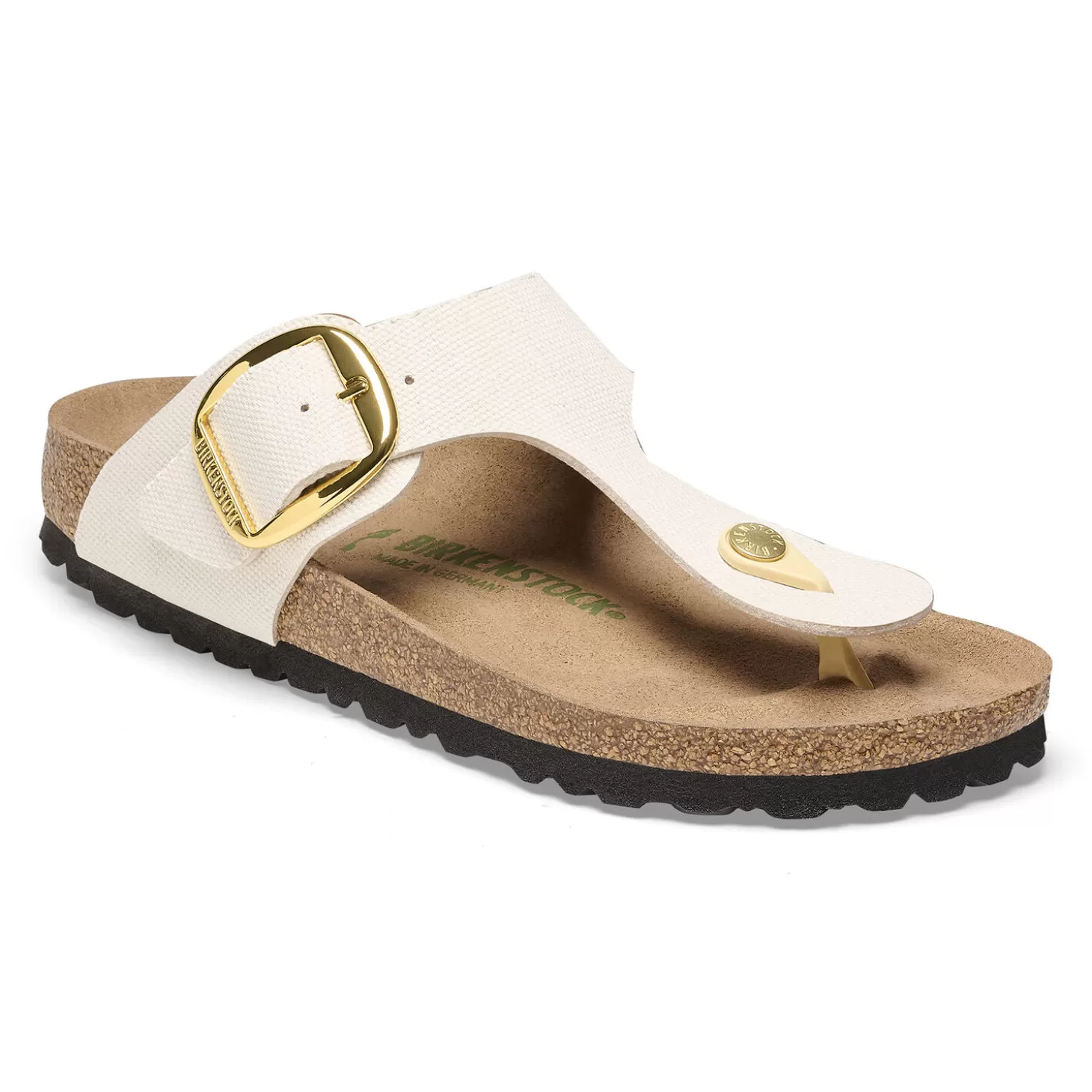 Tongs | Birkenstock Gizeh Big Buckle Rivet Logo Canvas Eggshell