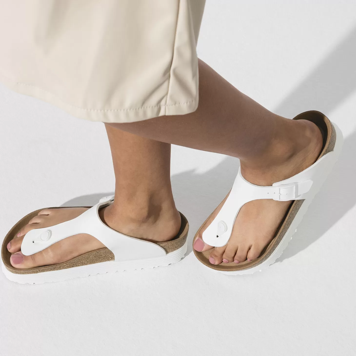 Tongs | Birkenstock Gizeh Platform Vegan White