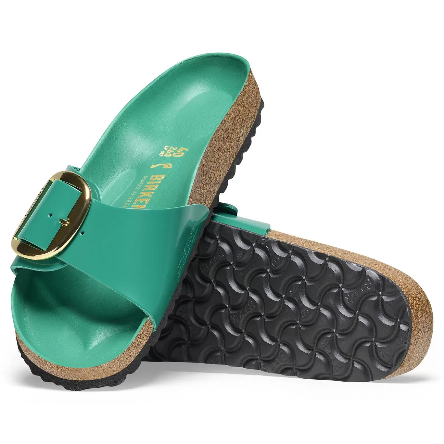 Simple Bride | Birkenstock Madrid Big Buckle High-Shine Digital Green