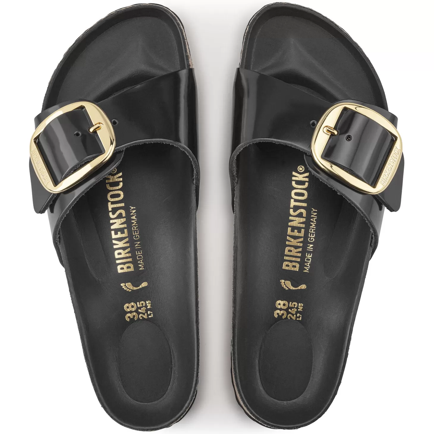 Simple Bride | Birkenstock Madrid Big Buckle High Shine Black