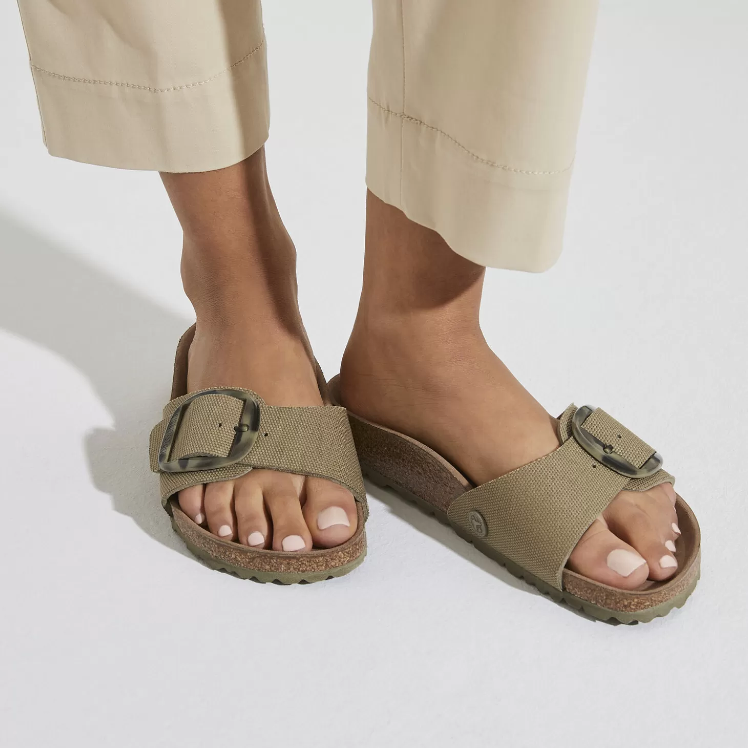 Simple Bride | Birkenstock Madrid Vegan Big Buckle Faded Khaki