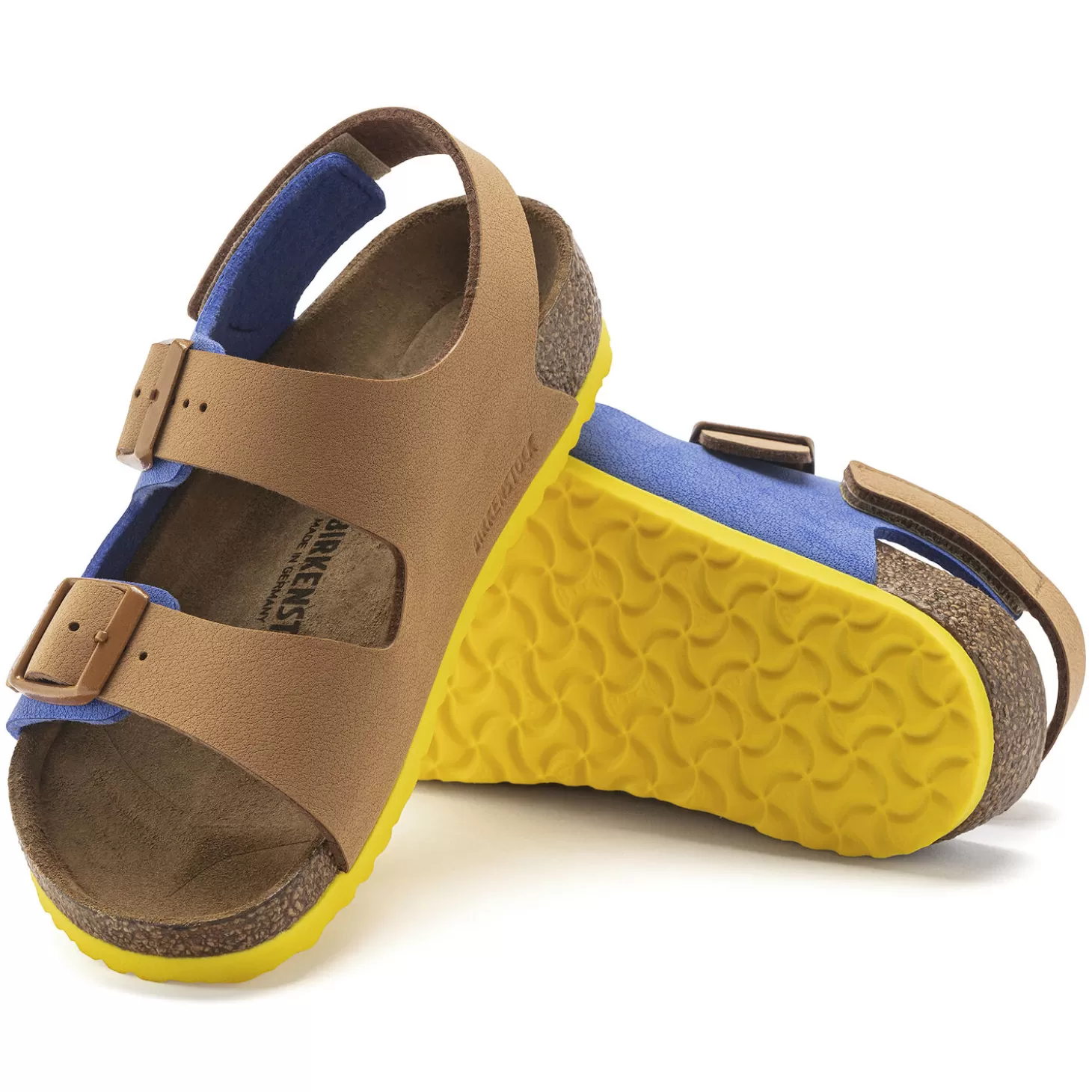 Sandales À Brides | Birkenstock Milano Hl Kids Caramel/Ultra Blue