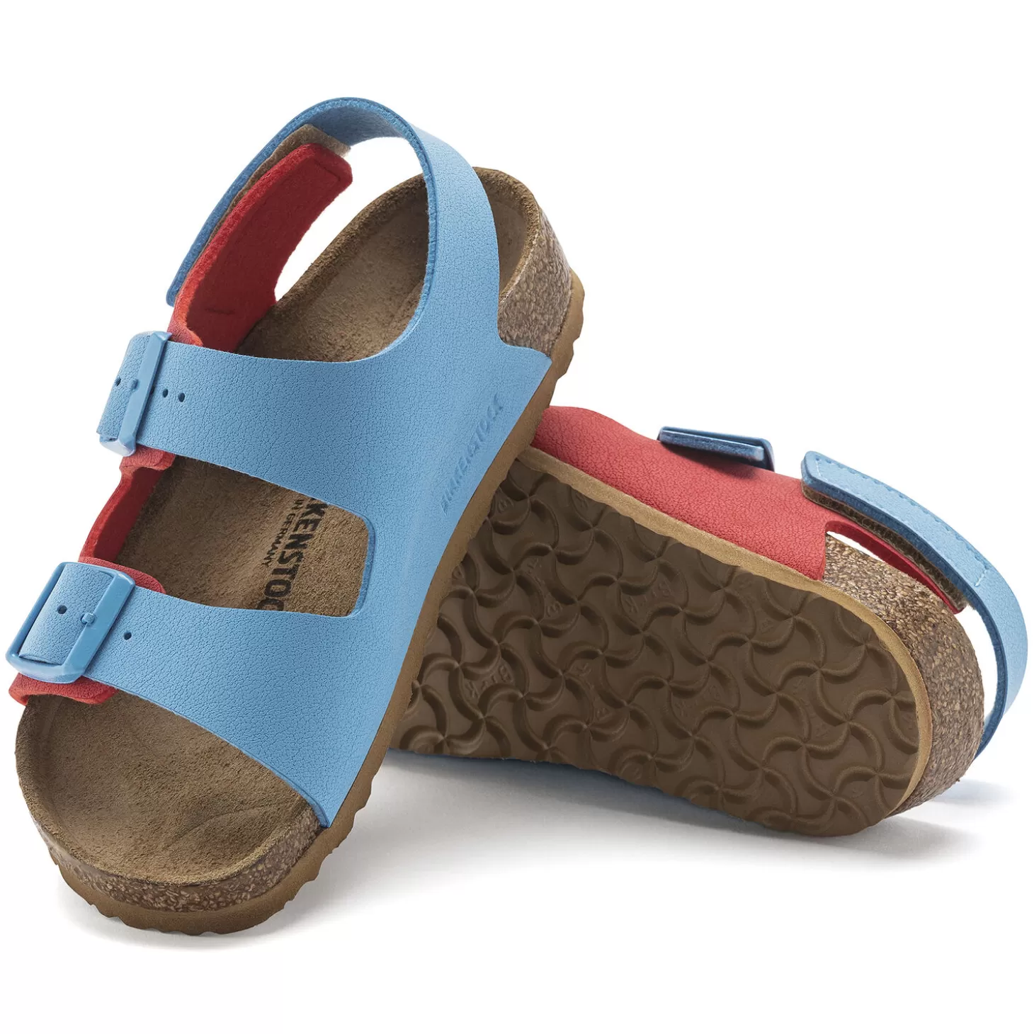 Sandales À Brides | Birkenstock Milano Hl Kids Sky Blue/Active Red