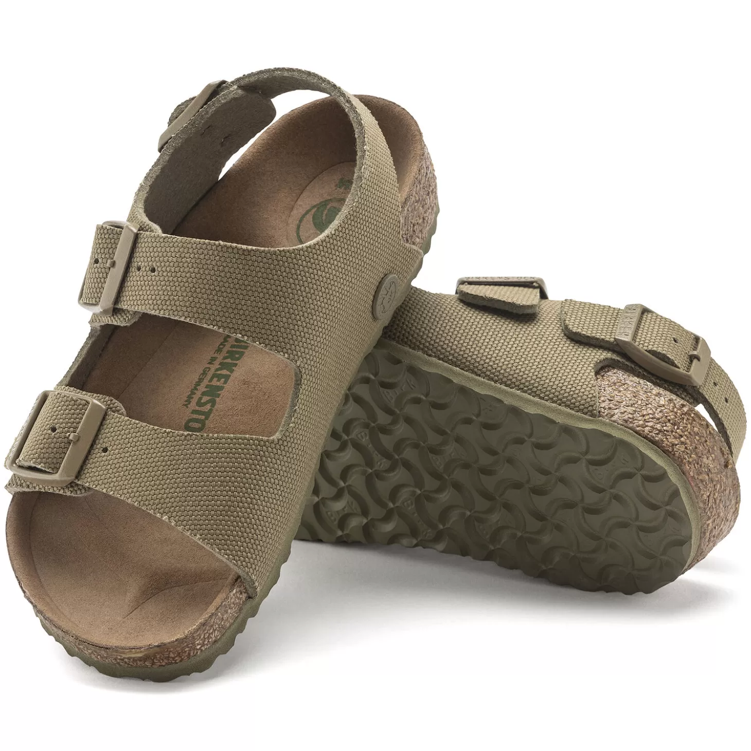 Sandales À Brides | Birkenstock Milano Kids Vegan Vegan Canvas Faded Khaki