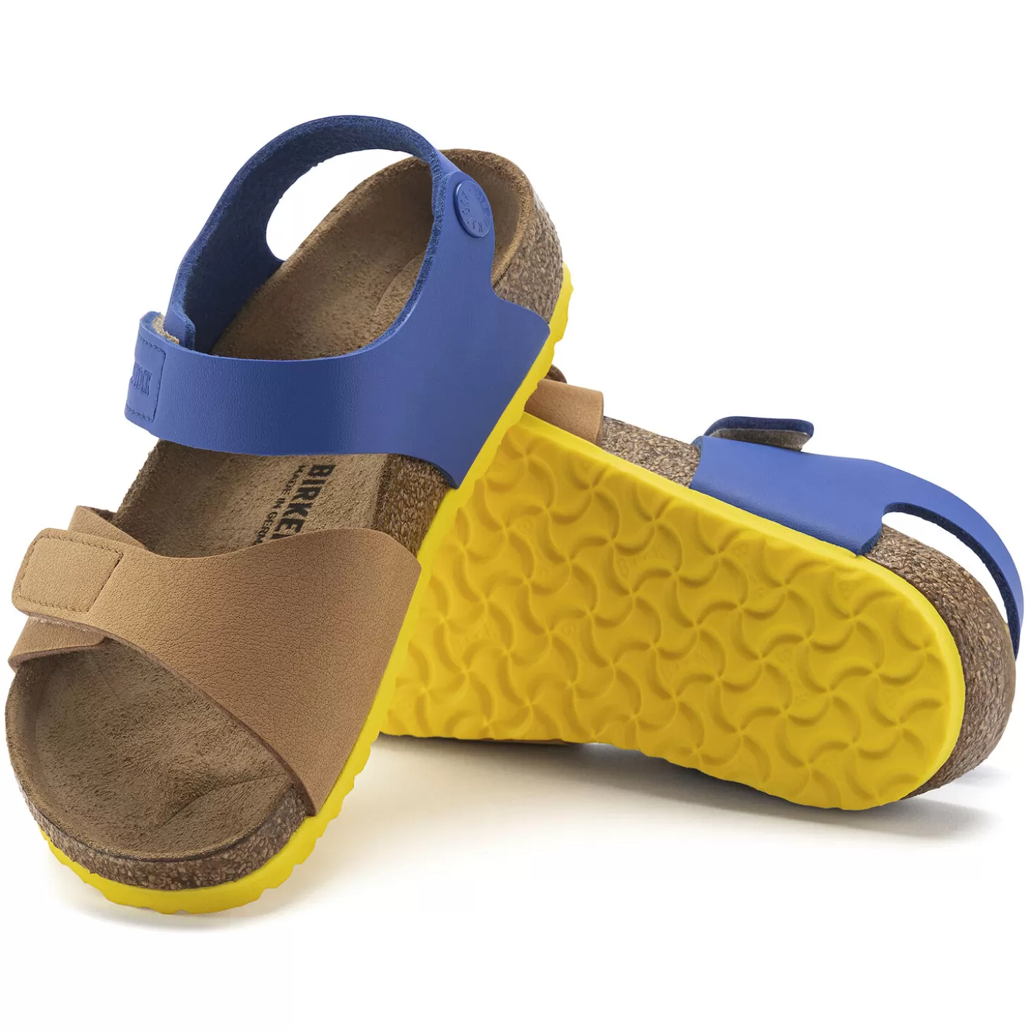 Sandales À Brides | Birkenstock Palu Kids Logo Bs Caramel/Ultra Blue