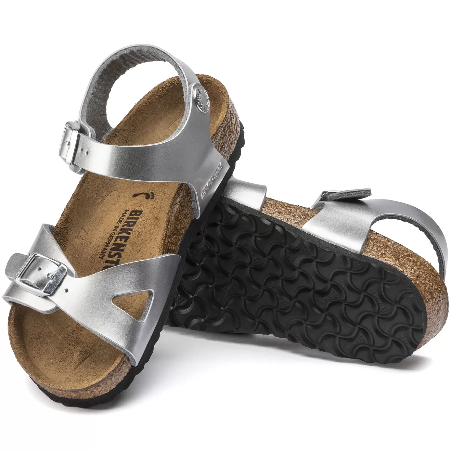 Sandales À Brides | Birkenstock Rio Kids Electric Metallic Silver