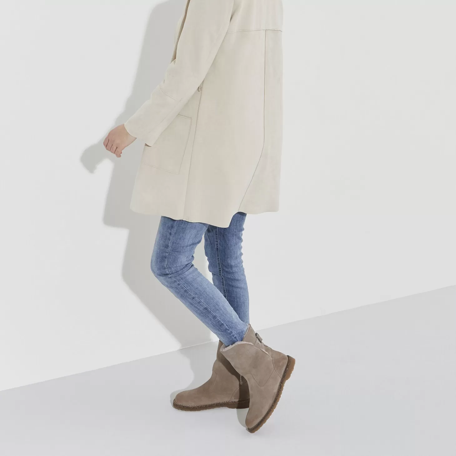 Boots & Bottines | Birkenstock Uppsala En Fourrure D'Agneau Gray Taupe