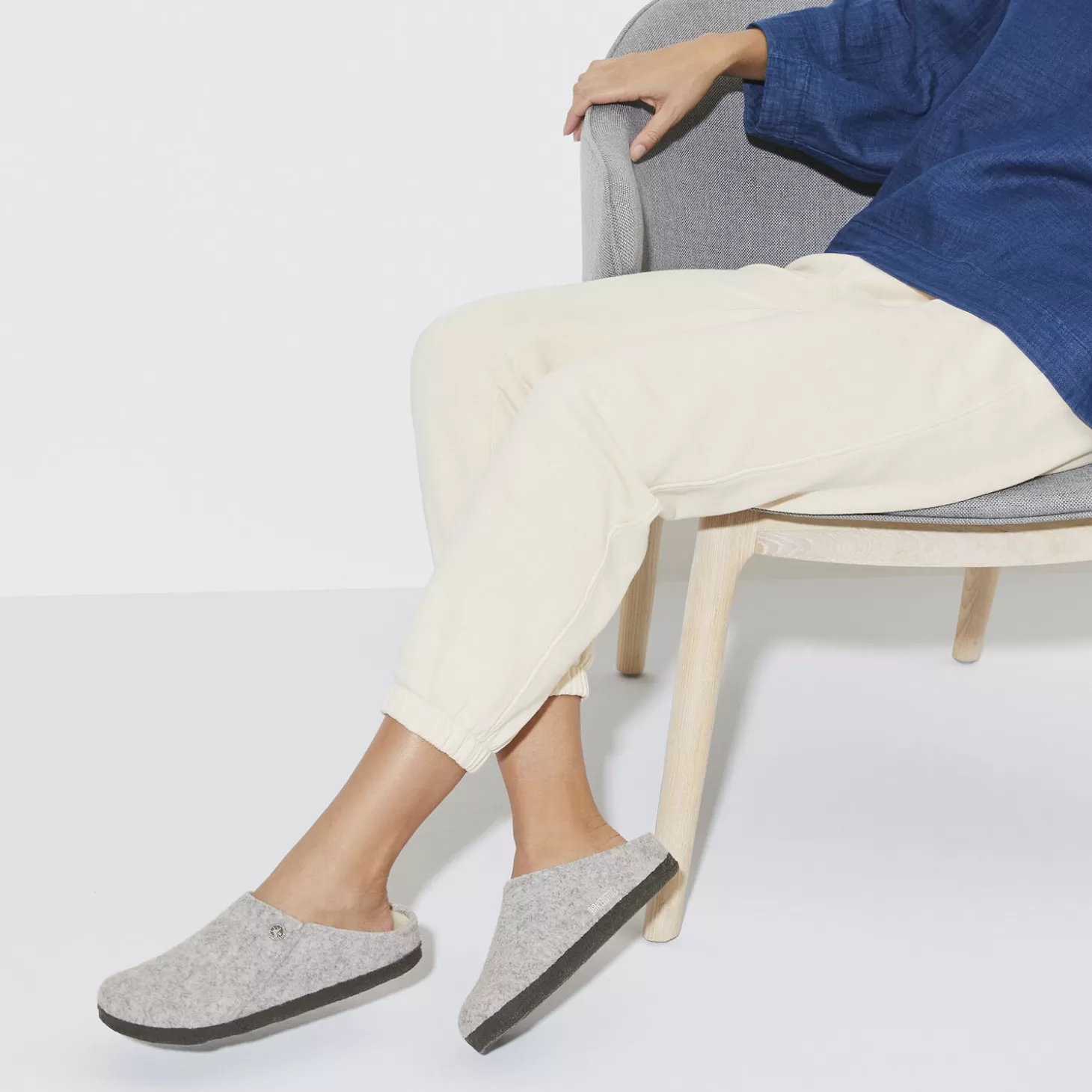 Chaussons | Birkenstock Zermatt En Fourrure D'Agneau Light Grey